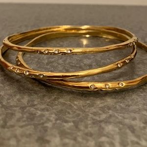 Stella & Dot Gold Plated and Crystal Bangles